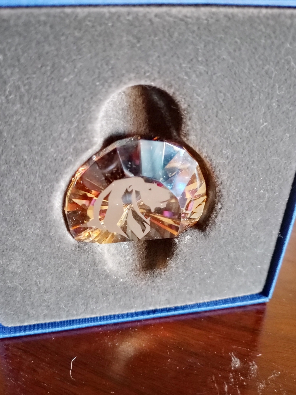 Swarovski Crystal Chator Gold Lion Head 2016 W Orig Box